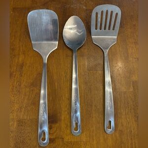 Wolfgang Puck's Stainless Steel 12" 3 Pieces Spatulas And Spoon